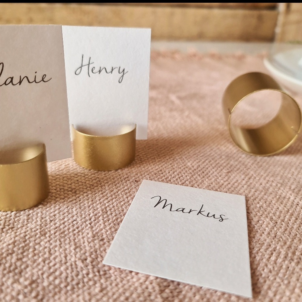 Gold table number holders card holders 1.7” x1.6” never used